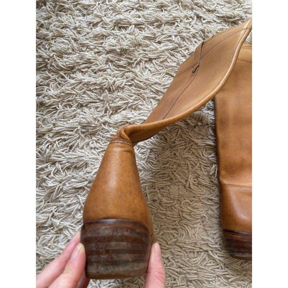 Vintage Endicott Johnson Boots Camel Leather Heeled Tan Knee High 8 M View 6